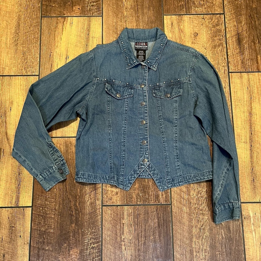 Vtg OZARK Mountain JEAN CO. Cotton Jean Western Rodeo COTTAGECORE Button Up